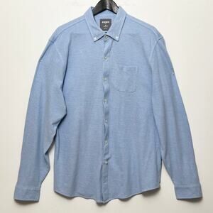 Bonobos Stretch Pima Cotton Button Down Shirt Blue XXL Slim Fit Made in Peru